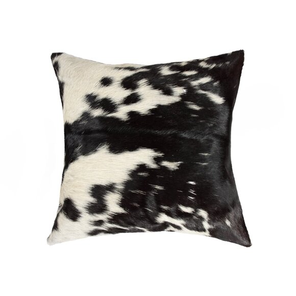 Natural Home Decor Torino Kobe Cowhide Pillow | 1-Piece | Black & white | 18"x18 - Picture 1 of 3